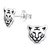 Sterling Silver Tiger Head Ear Stud Earrings - SKU 38820