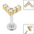 Titanium Internally Threaded Labrets 1.2mm - Titanium Claw Set Jewelled Chevron - SKU 38853