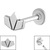 Titanium Internally Threaded Labrets 1.2mm - Steel Origami Fan - SKU 38861