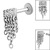 Titanium Internally Threaded Labrets 1.2mm - Steel Hammered Waterfall Chain - SKU 38870