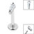 Titanium Internally Threaded Labrets 1.2mm - Steel Claw Set CZ Tapered Baguette  - SKU 38885