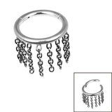 Titanium Fringe Chain Orbit  Hinged Clicker Ring - SKU 38924