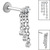 Titanium Internally Threaded Labrets 1.2mm - Steel 6 Jewel Cascade Chain - SKU 38975