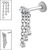 Titanium Internally Threaded Labrets 1.2mm - Steel 6 Jewel Cascade Chain - SKU 38983
