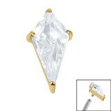 Titanium Claw Set Jewelled Kite Shape for Internal Thread shafts in 1.2mm - SKU 38988