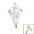 Titanium Claw Set Jewelled Kite Shape for Internal Thread shafts in 1.2mm - SKU 38988
