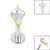 Titanium Internally Threaded Labrets 1.2mm - Titanium Claw Set Jewelled Kite Shape - SKU 38992