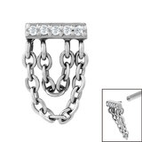 Steel 5 Jewelled Double Loop Chain Drop for Internal Thread shafts in 1.2mm - SKU 39001