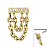 Steel 5 Jewelled Double Loop Chain Drop for Internal Thread shafts in 1.2mm - SKU 39002