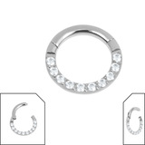 Titanium Hinged Pave Set Eternity Clicker Ring - SKU 39032