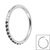 Titanium 1.2mm Pave Set Jewelled Edge Hinged Clicker Ring - SKU 39050