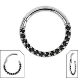 Titanium Hinged Pave Set Eternity Clicker Ring - SKU 39051