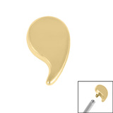 Titanium Comma for Internal Thread shafts in 1.2mm 1.2mm / Gold Titanium