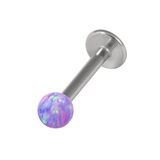 Steel Labret with Synthetic Opal Ball 1.2mm - SKU 39174