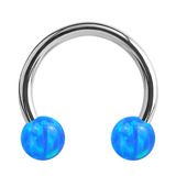 Steel Circular Barbell (CBB) (Horseshoes) with Synthetic Opal Balls 1.2mm - SKU 39176