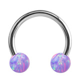 Steel Circular Barbell (CBB) (Horseshoes) with Synthetic Opal Balls 1.2mm - SKU 39177