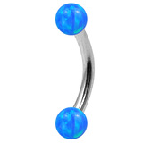 Steel Micro Curved Barbell with Synthetic Opal Balls 1.2mm - SKU 39180