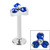 Titanium Internally Threaded Labrets 1.2mm - Titanium Claw Set CZ Jewelled Trinity - SKU 39196
