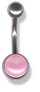 Belly Bar - Steel with UV Cabouchon 10 / pink