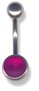Belly Bar - Steel with UV Cabouchon 10 / violet