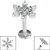 Titanium Internally Threaded Labrets 1.2mm - Claw Set Jewel Snowflake - SKU 39319