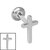 Titanium Internally Threaded Labrets 1.2mm - Steel Cross - SKU 39322
