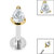 Titanium Internally Threaded Labrets 1.2mm - Steel Claw Set Jewelled Pear Cut - SKU 39415