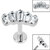 Titanium Internally Threaded Labrets 1.2mm - Titanium Five Jewelled Art Deco Baguette Fan - SKU 39432