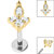 Titanium Internally Threaded Labrets 1.2mm - Steel Claw Set CZ Marquise Jewelled Asia Trinity - SKU 39630
