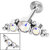 Titanium Internally Threaded Labrets 1.2mm - Infinity Titanium Bezel Set Jewelled Tribal Asia Crescent - SKU 39648