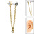 Titanium Internally Threaded Labrets 1.2mm - Steel Piercing Connection Chain with Drop Gem - SKU 39819
