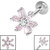 Titanium Internally Threaded Labrets 1.2mm - Steel Claw Set CZ Lily Flower - SKU 39966