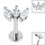 Titanium Internally Threaded Labrets 1.2mm - Titanium Claw Set 3 CZ Jewel Marquise Fan Titanium / 1.2mm, 5mm / Crystal Clear - alternative image