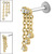 Titanium Internally Threaded Labrets 1.2mm - Steel 6 Jewel Cascade Chain - SKU 40131