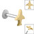 Titanium Internally Threaded Labrets 1.2mm - Steel Plane - SKU 40263