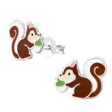 Sterling Silver Squirrel Ear Stud Earrings - SKU 40332