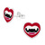 Sterling Silver Vampire Fangs Ear Stud Earrings - SKU 40340