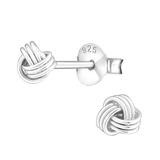 Sterling Silver Knot Ear Stud Earrings - SKU 40342