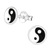 Sterling Silver Yin Yang Ear Stud Earrings - SKU 40343