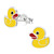 Sterling Silver Duck Ear Stud Earrings - SKU 40344