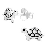 Sterling Silver Tortoise Ear Stud Earrings - SKU 40362