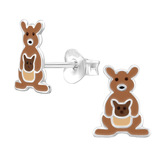 Sterling Silver Kangaroo Ear Stud Earrings ES99 Kangaroo - 1 Pair with an Organza bag