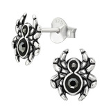 Sterling Silver Jewelled Spider Ear Stud Earrings - SKU 40366