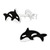 Sterling Silver Orca Whale Ear Stud Earrings - SKU 40368