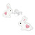 Sterling Silver Rabbit with Crystal Heart Ear Stud Earrings - SKU 40370