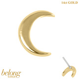 belong 14ct Solid Gold Threadless (Bend fit) Crescent Moon - SKU 40388