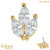 belong 14ct Solid Gold Threadless (Bend fit) Claw Set 3 Jewel Marquise Ivy Leaf - SKU 40395