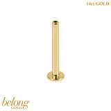 belong Solid Gold Threadless Labret Posts - SKU 40417