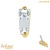 belong 14ct Solid Gold Threadless (Bend fit) CZ Single Jewelled Deco Tapered Baguette - SKU 40422