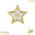 belong 14ct Solid Gold Threadless (Bend fit) 5 Point Claw Set CZ Jewelled Star - SKU 40427
